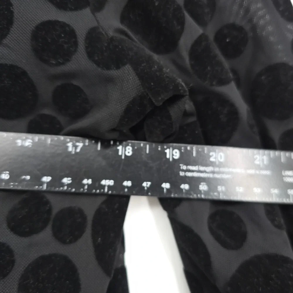 Sail to Sable STS Womens Black Polka Dot Burnout Velvet Tie Neck Shift Dress‎ 8